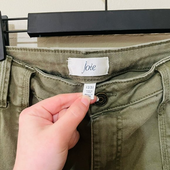 Joie Park Cargo Skinny Pants in Fatigue SZ 12 Olive Green - Picture 4 of 11